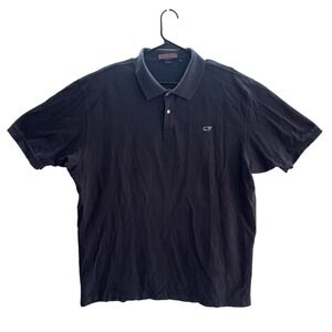 Men's Vineyard Vines Polo Whale Logo Navy Blue Sz XL
